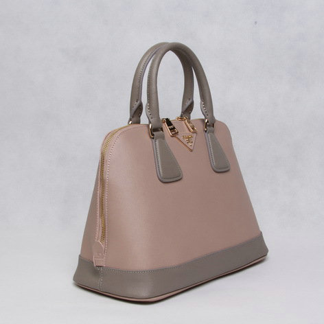 2014 Prada Lizard Leather Two-Handle Bag BL847B pink&darkgrey for sale